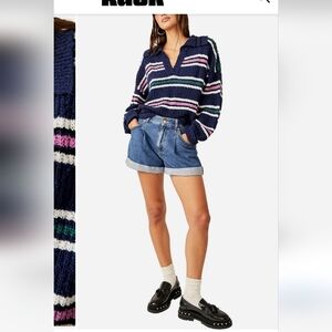 FREE PEOPLE KENNEDY Striped Knit Sweater SIZE M